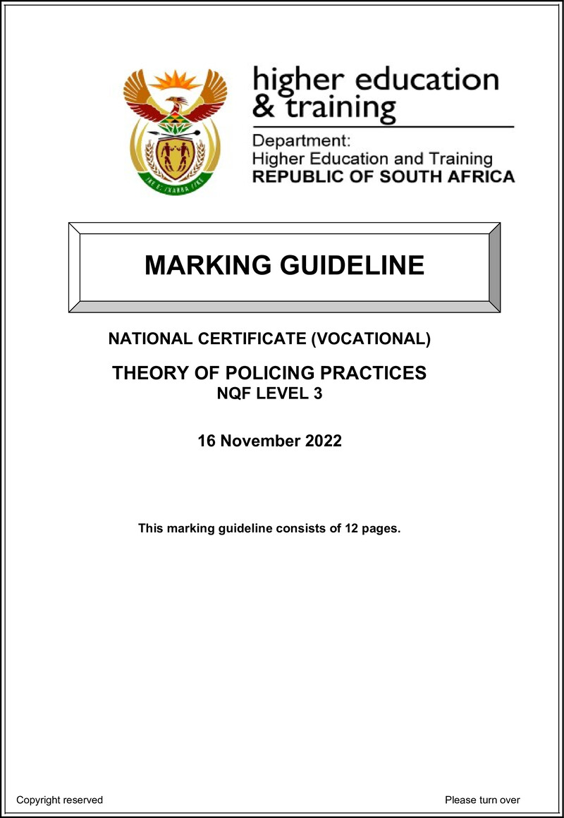 Nc2880 Theory Of Policing Practice L3 Memo Nov 2022