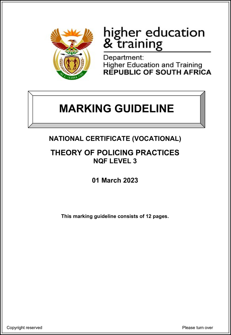 Nc2880 Theory Of Policing Practices L3 Supp Memo 2023