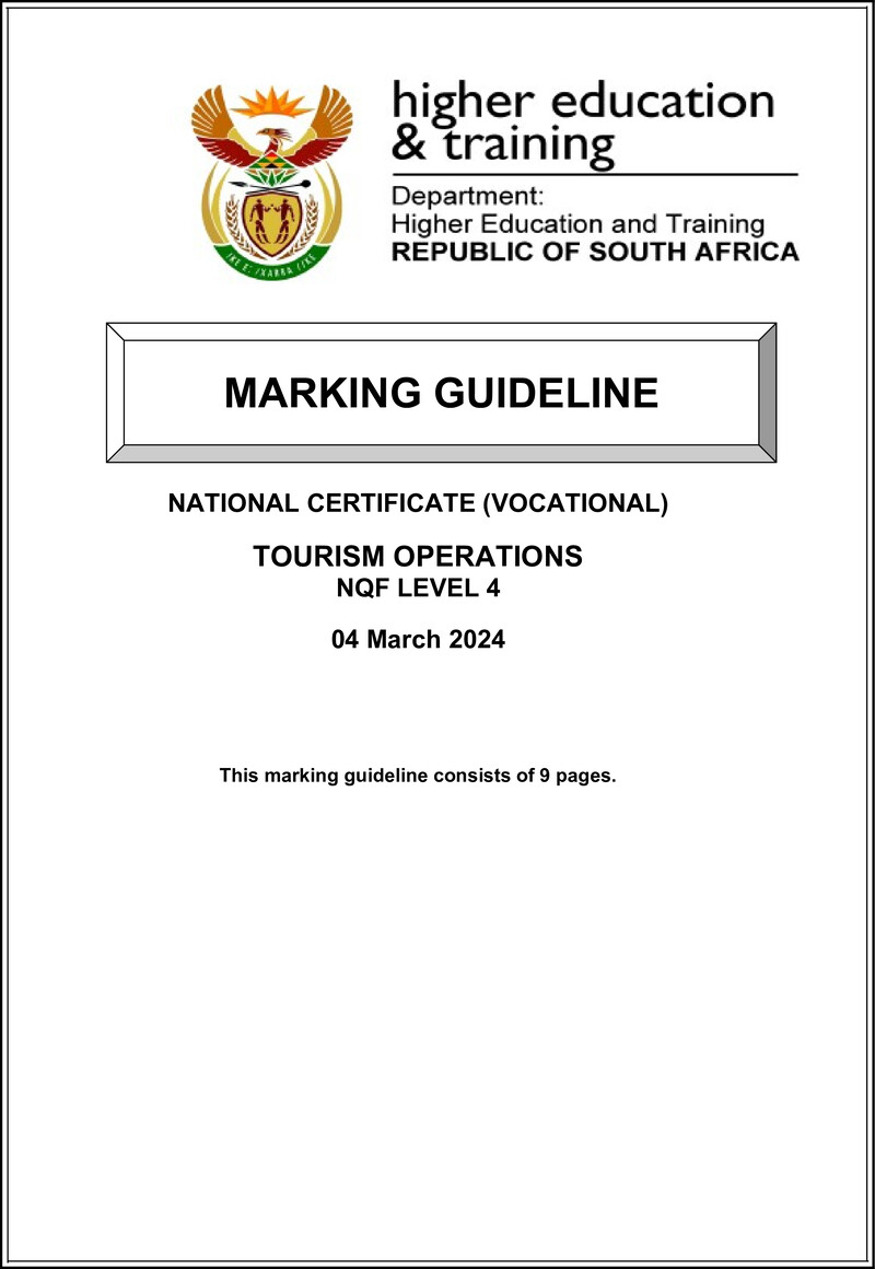 Nc2910 Tourism Operations L4 Memo Sup 24