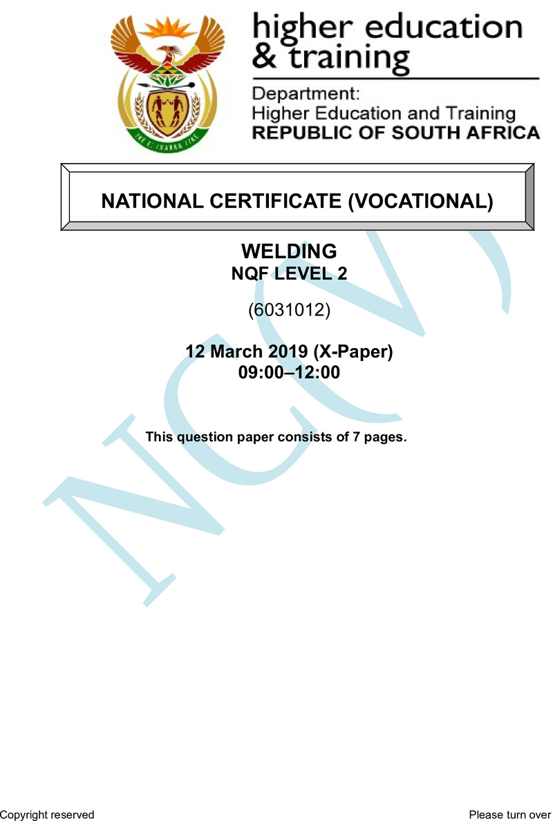 Nc2980 Welding L2 QP Supp 2019