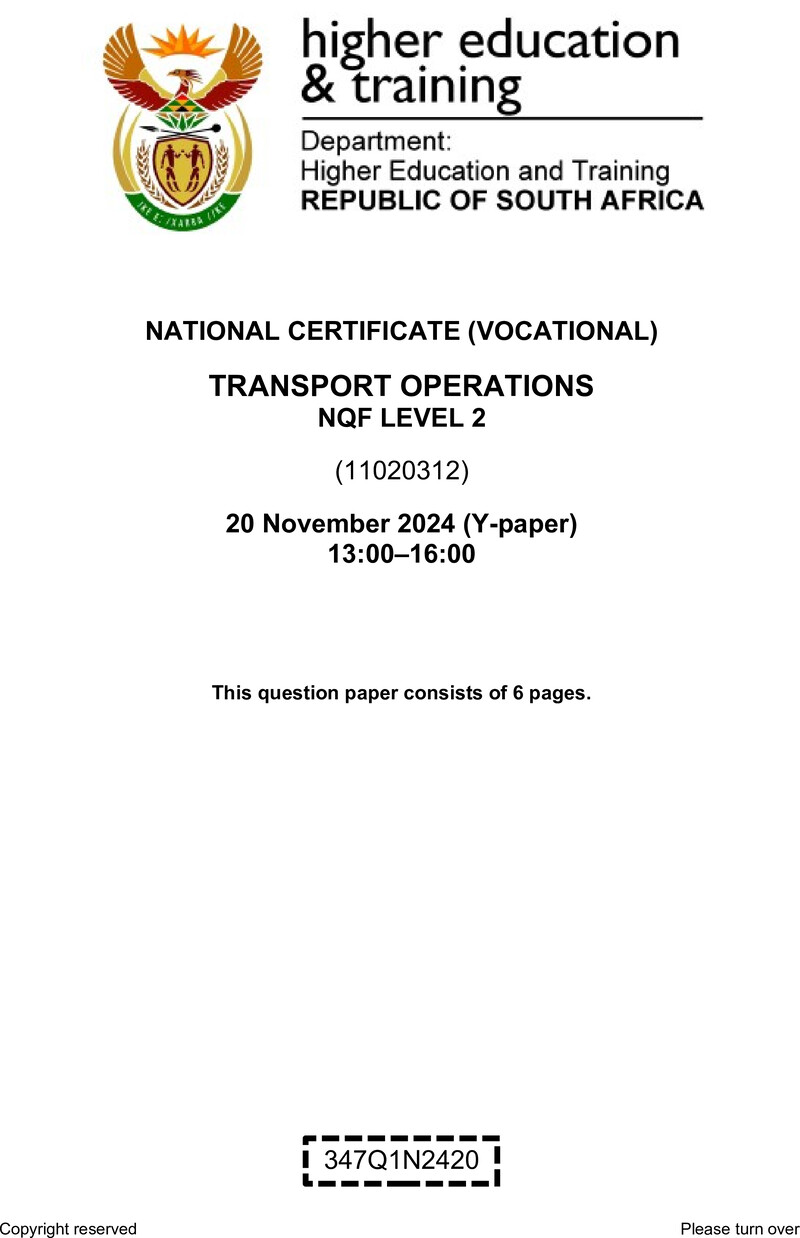 Nc3010 Transport Operations L2 QP Nov 2024