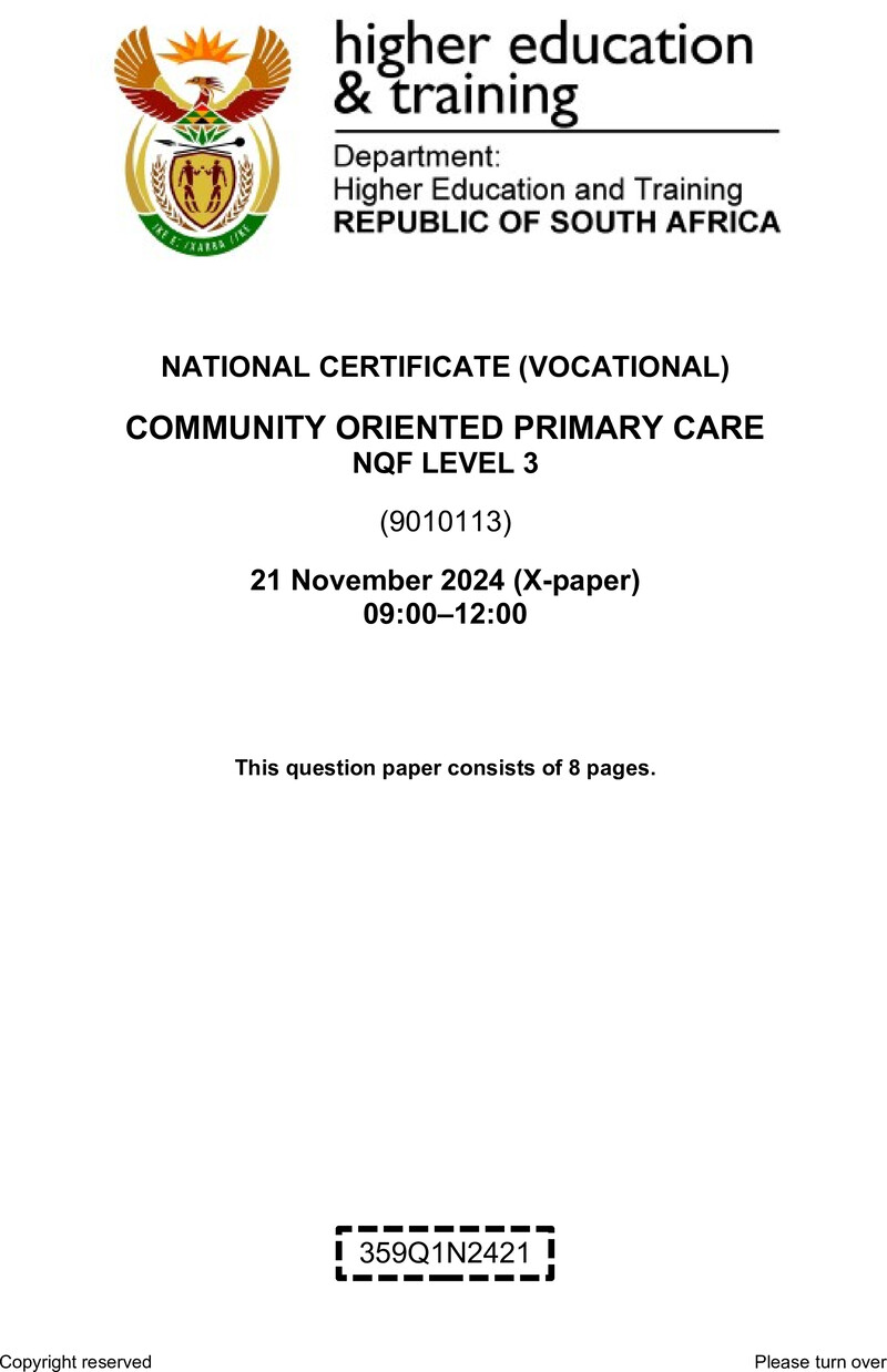 Nc520 Community Oriented Primary Care L3 Nov QP 2024