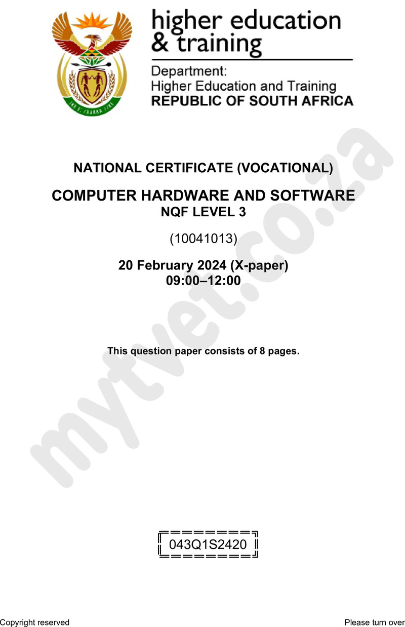Nc520 Computer Hardware And Software L3 QP Supp 2024