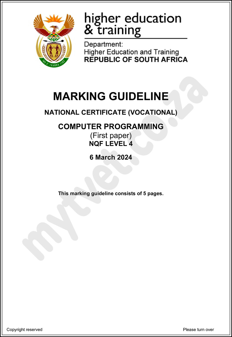 Nc530 Computer Programming L4 P1 Memo Supp 2024