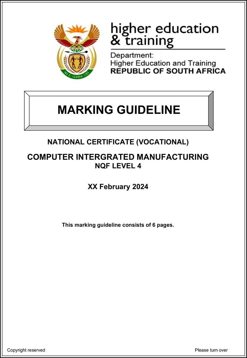 Nc550 Computer Intergrated Manufacturing L4 Supp Memo 2024