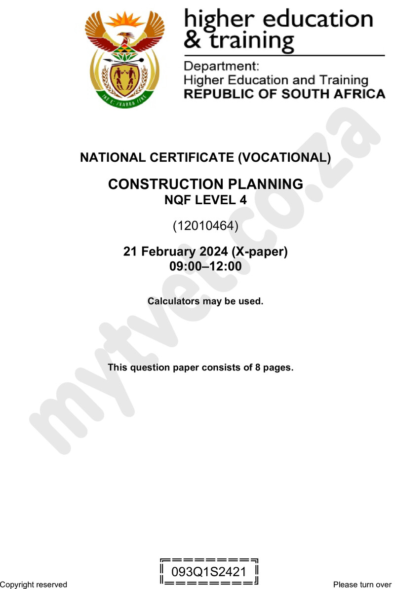 Construction Planning L4 Supp QP 2024 preview