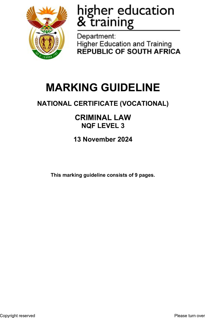 Nc730 Criminal Law L3 Nov Memo 2024