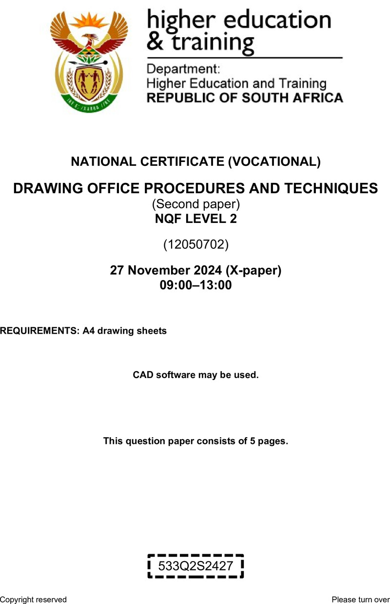 Nc790 Drawing Office Procedures And Techniques L2 P2 QP Nov 2024