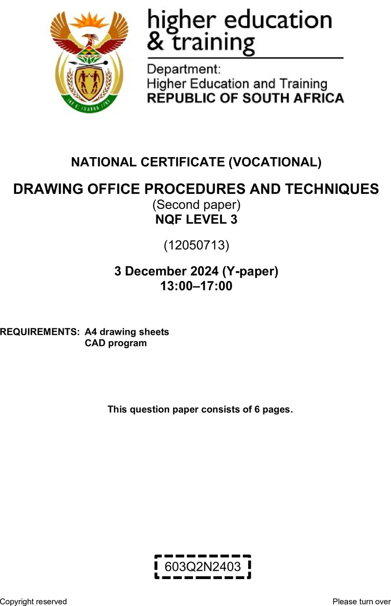 Nc810 Drawing Office Procedures And Techniques L3 P2 QP Nov 2024