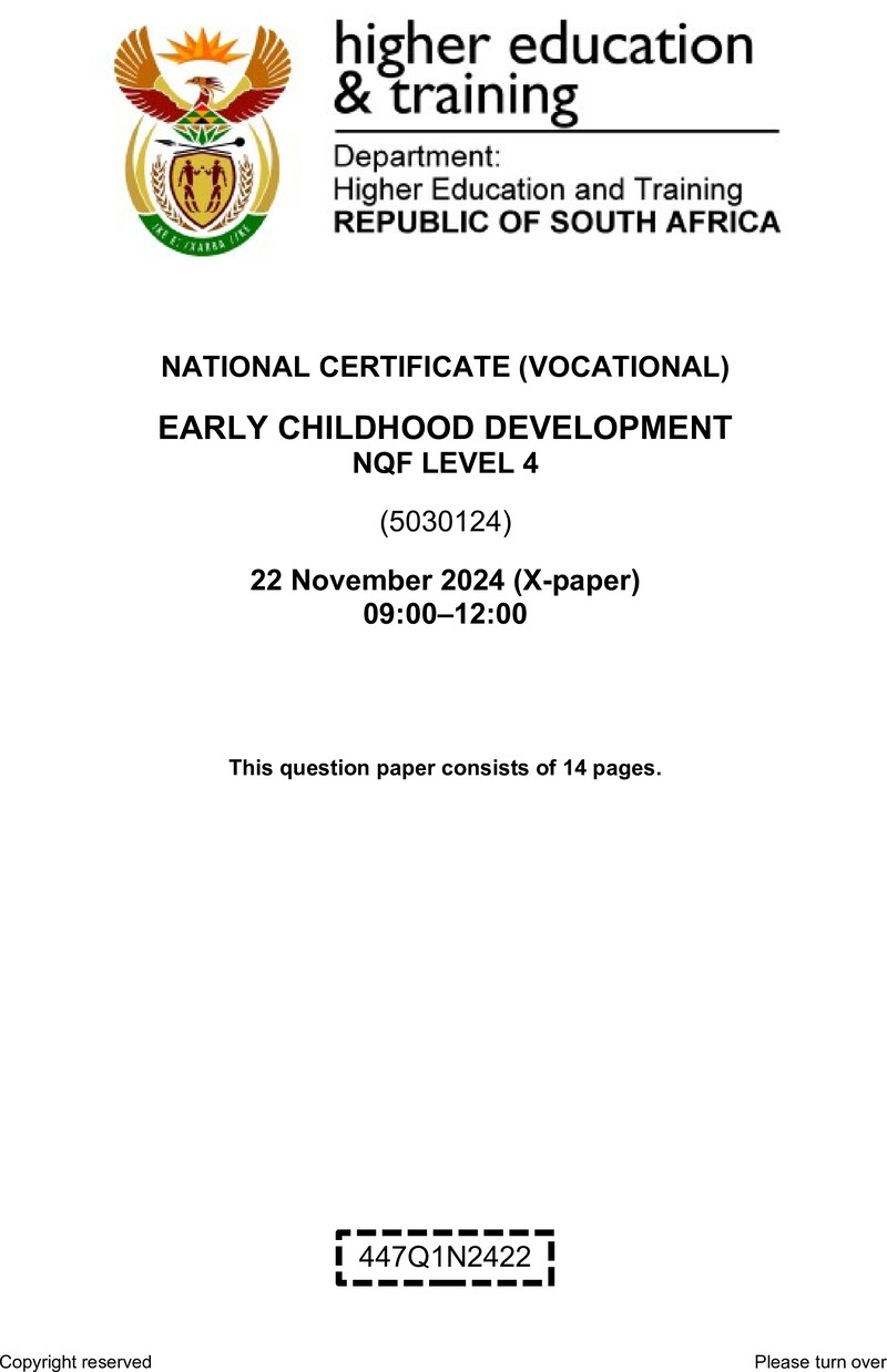 Nc860 Early Childhood Development L4 QP Nov 2024