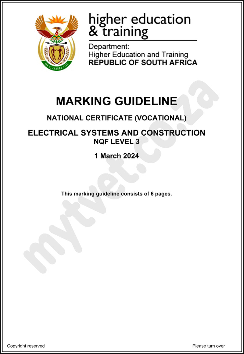 Nc920 Electrical Systems And Construction L3 Memo Supp 2024
