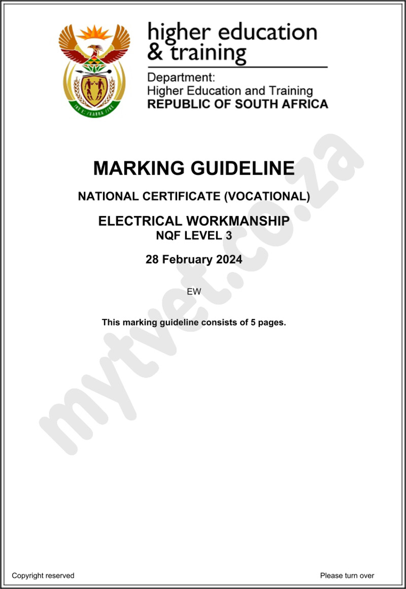 Nc940 Electrical Workmanship L3 Supp Memo 2024