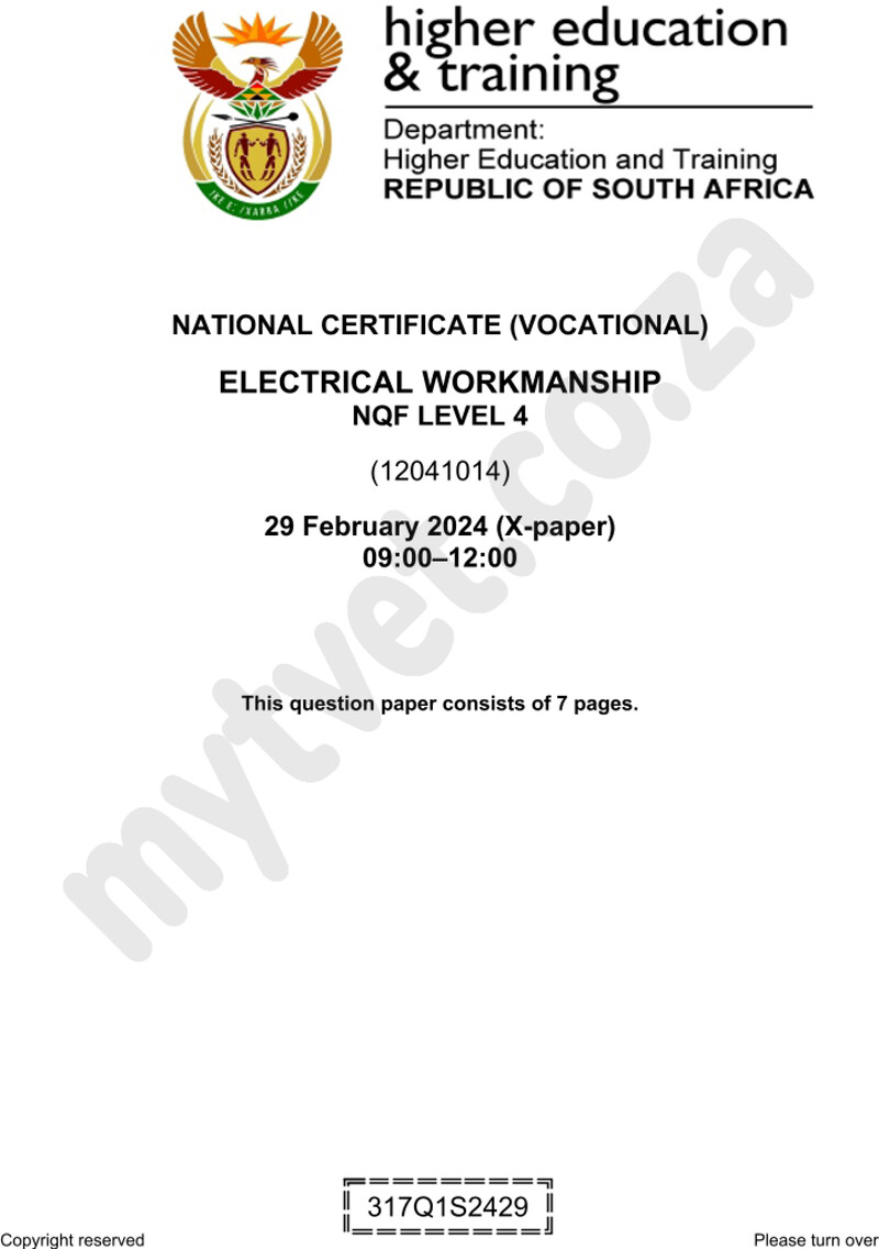Electrical Workmanship L4 QP Supp 2024 preview