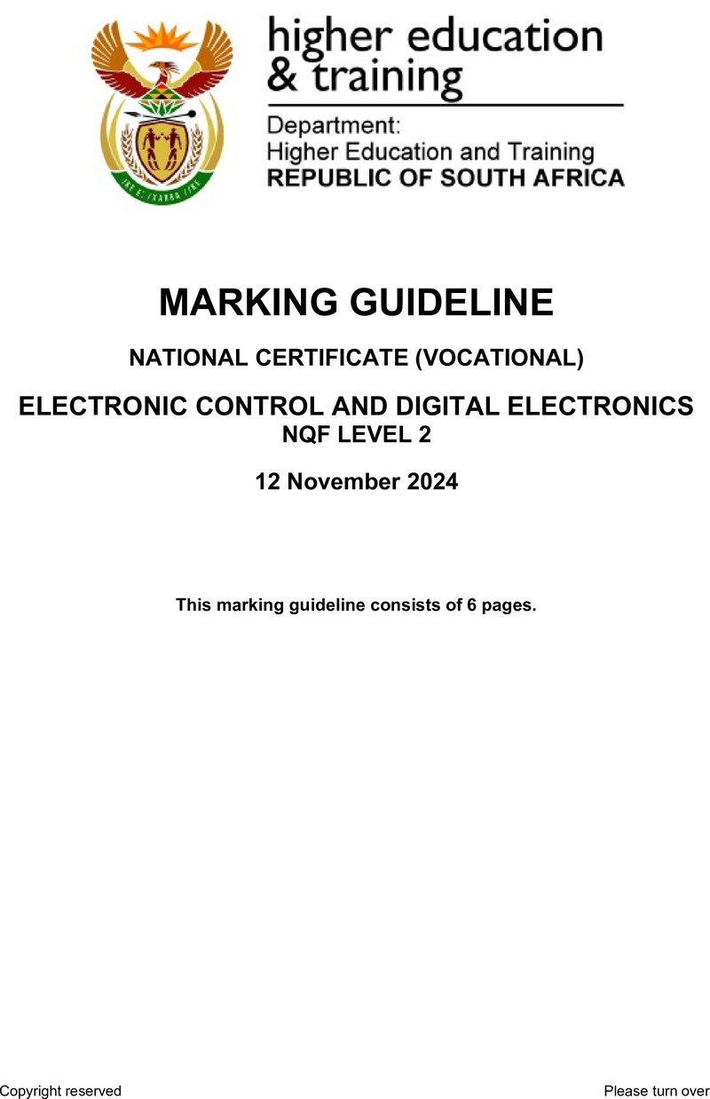 Nc980 Electronic Control And Digital Electronics L2 Memo Nov 2024