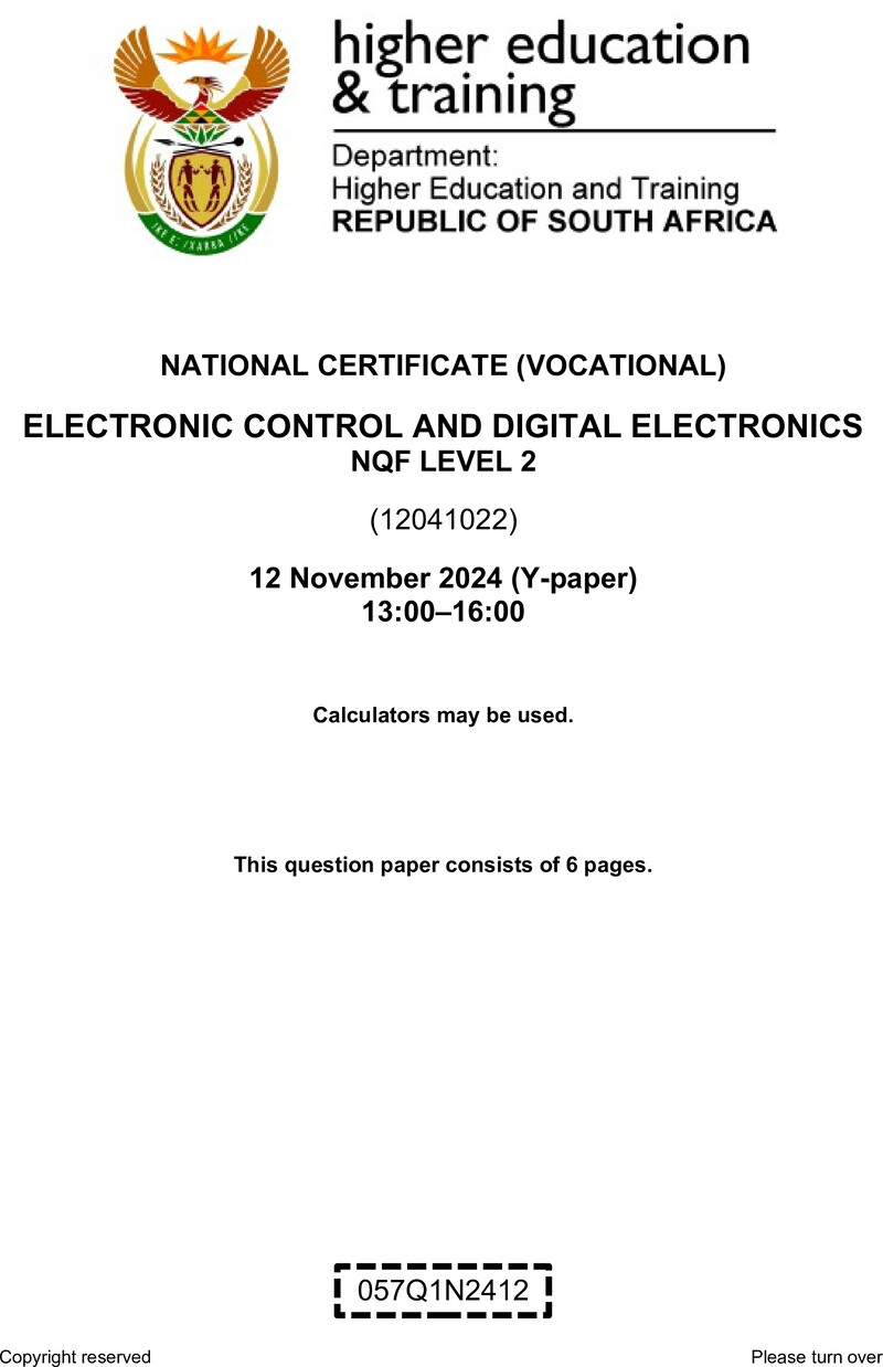 Nc980 Electronic Control And Digital Electronics L2 QP Nov 2024