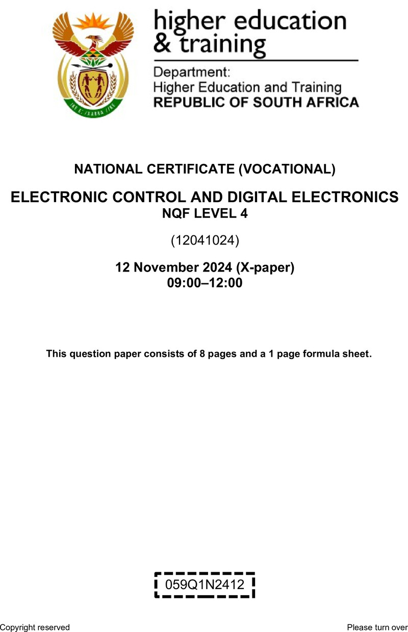 Electronic Control And Digital Electronics L4 QP Nov 2024 preview