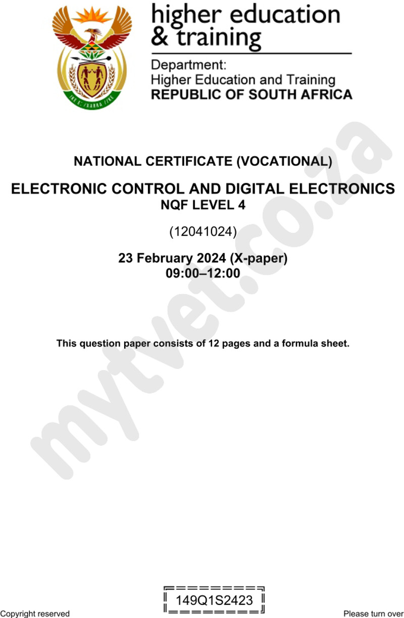 Electronic Control And Digital Electronics L4 QP Supp 2024 preview