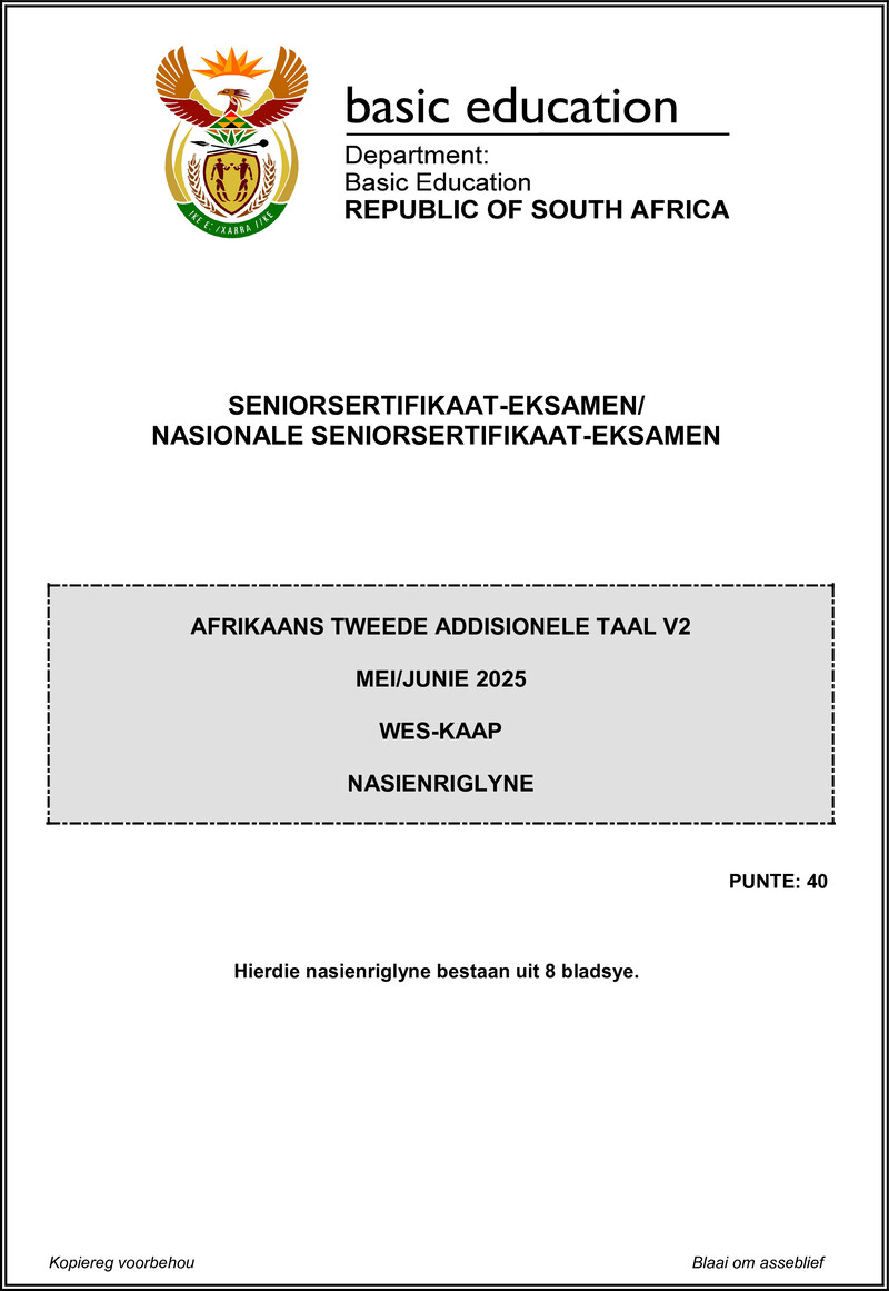 Afrikaans Sal P2 May June 2025 Mg Western Cape Gr12