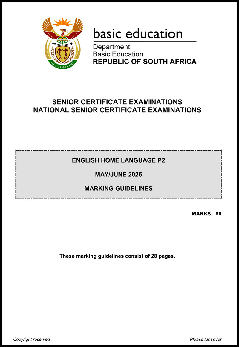 English Hl P2 May June 2025 Mg Gr12