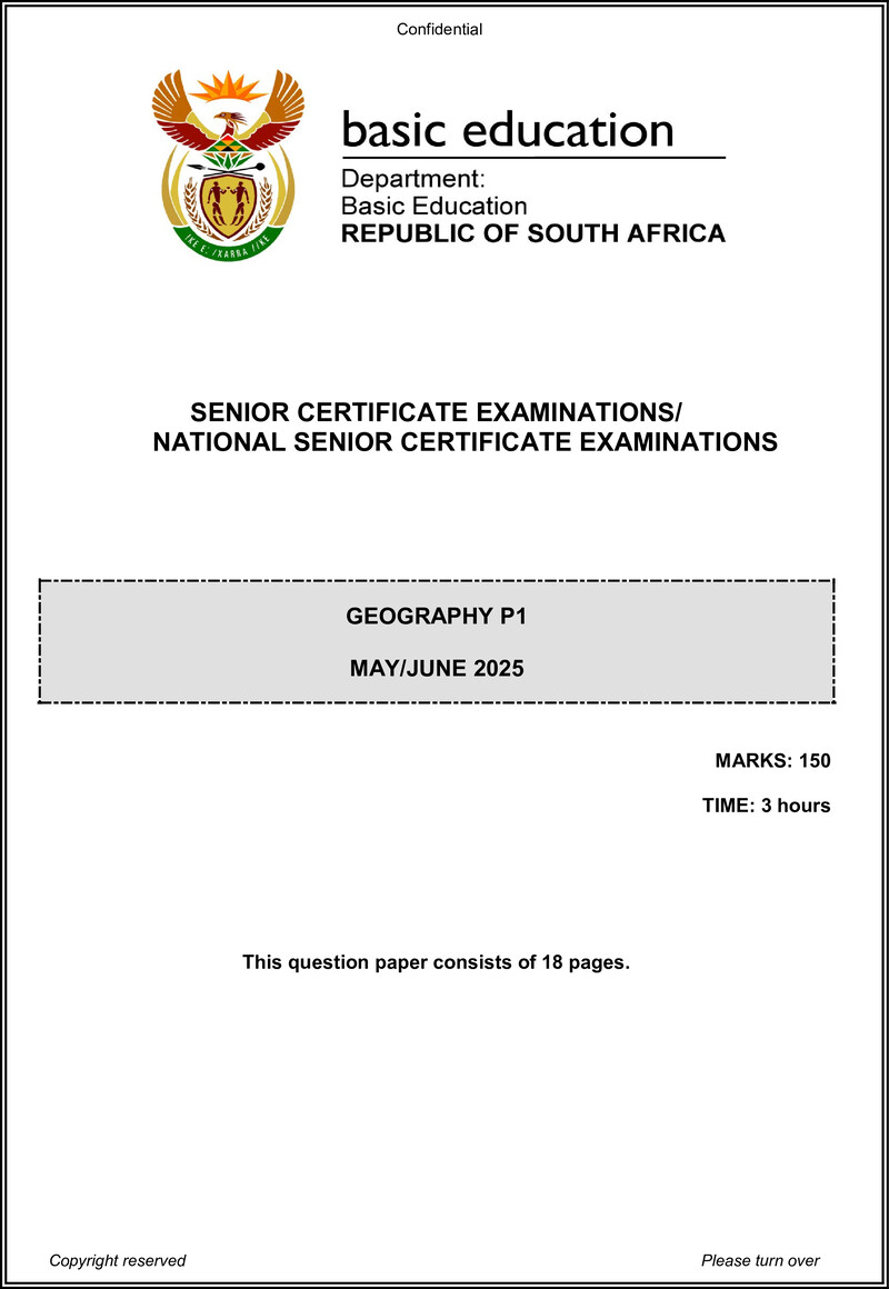 Grade 12 Geography past paper 2025 – geography p1 may june 2025 eng gr12