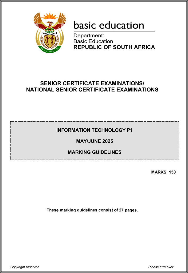 Information Technology P1 May June 2025 Mg Afr Gr12
