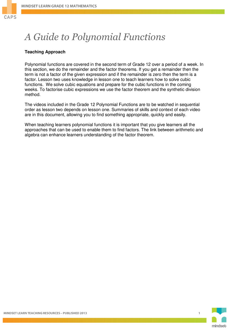 Maths 12 2 Guide Polynomial Functions 0