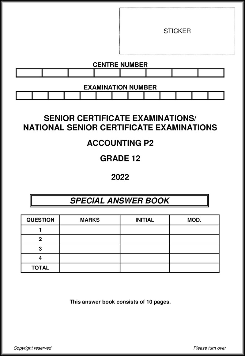 Accounting P2 May June 2022 Answer Book Eng Gr12