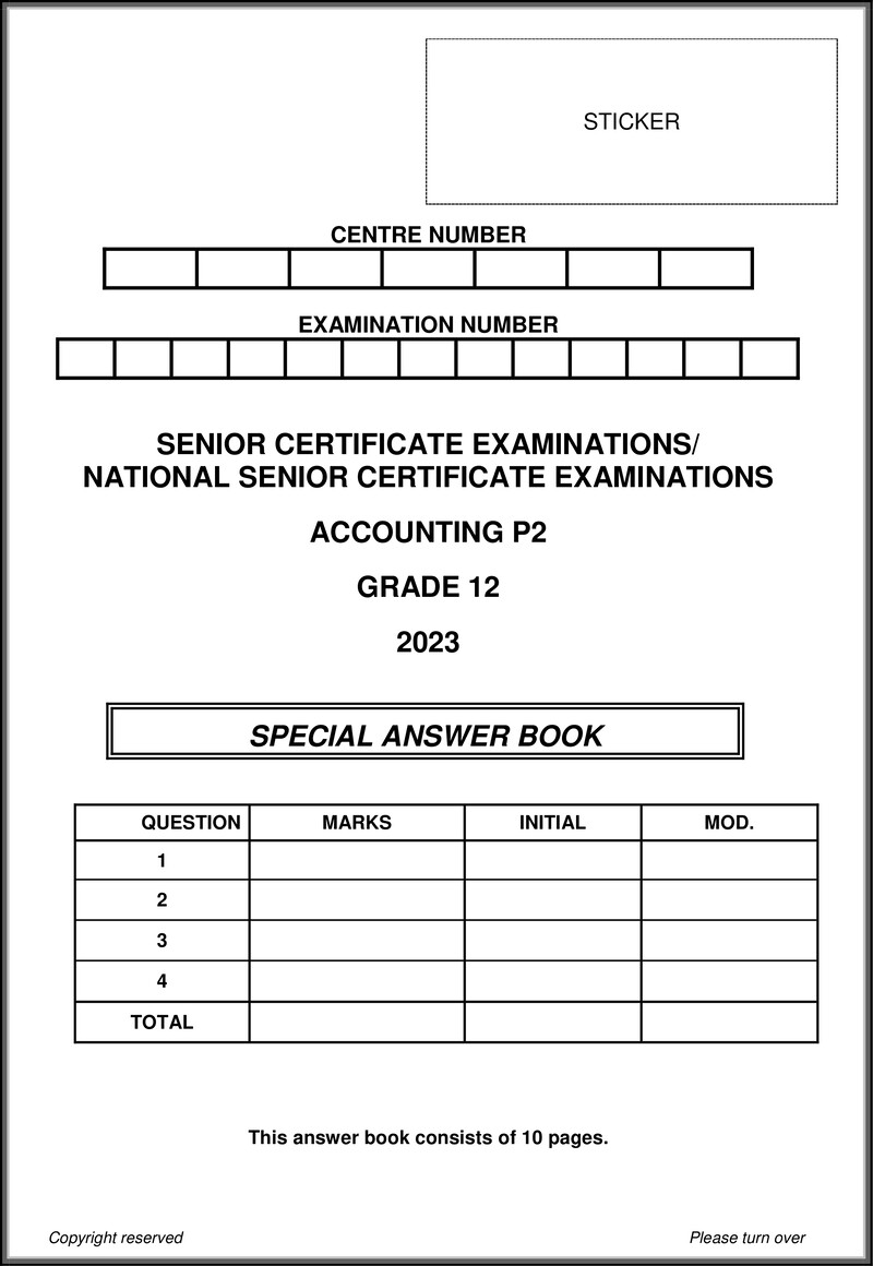 Accounting P2 May June 2023 Answer Book Eng Gr12