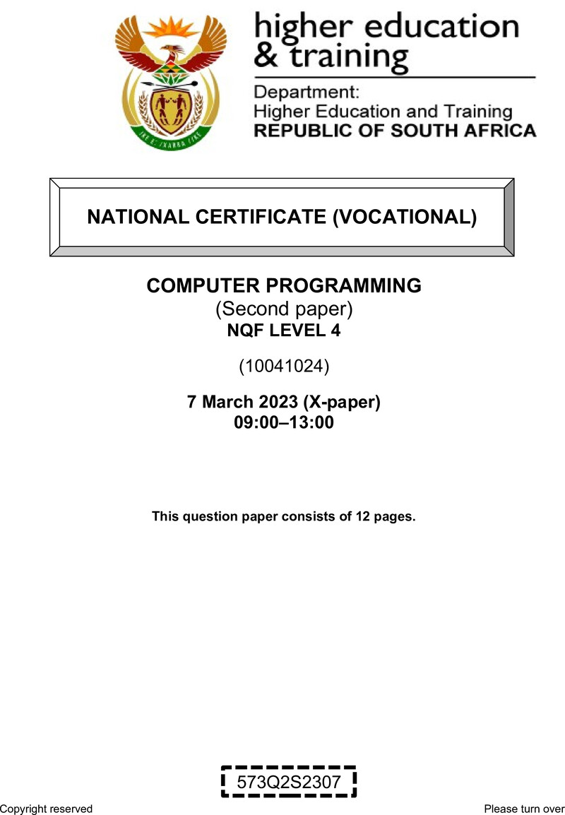 Nc540 Computer Programming L4 P2 QP Supp Feb 2023 Signed Off