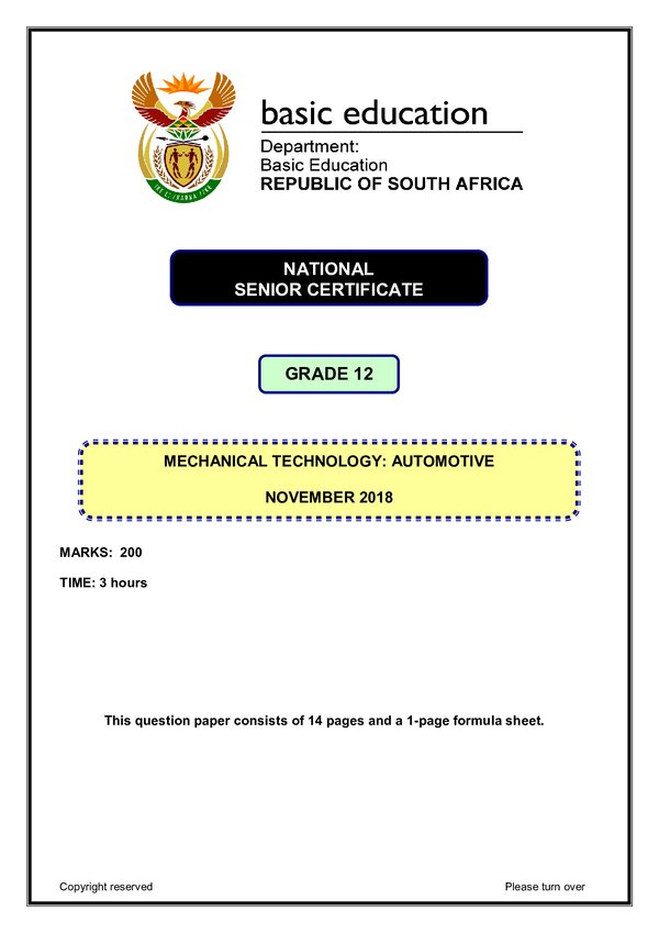 Grade 12 English past paper 1993 – Automative Paper 1 (English) gr12