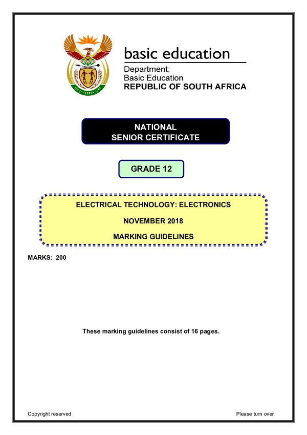 Electronics Memo 1 (English) Gr12