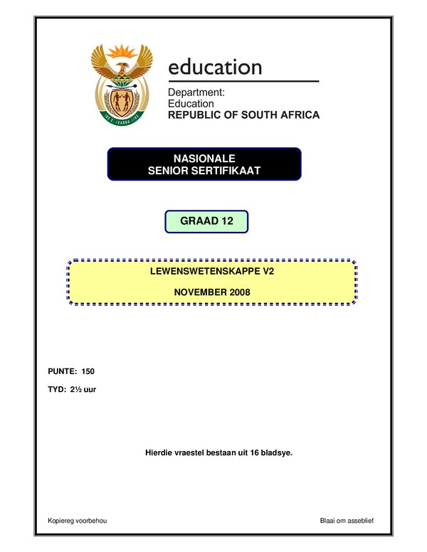 Life Sciences P2 Afrikaans Gr12