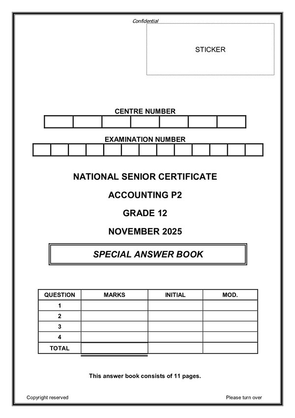 Paper 2 Answerbook (English) Gr12