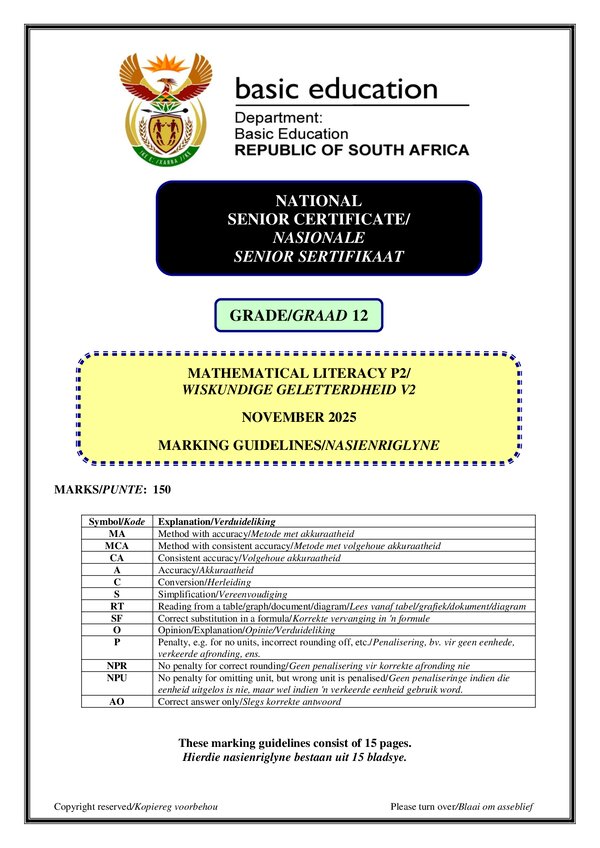 Memo 2 (Afrikaans And English) Gr12