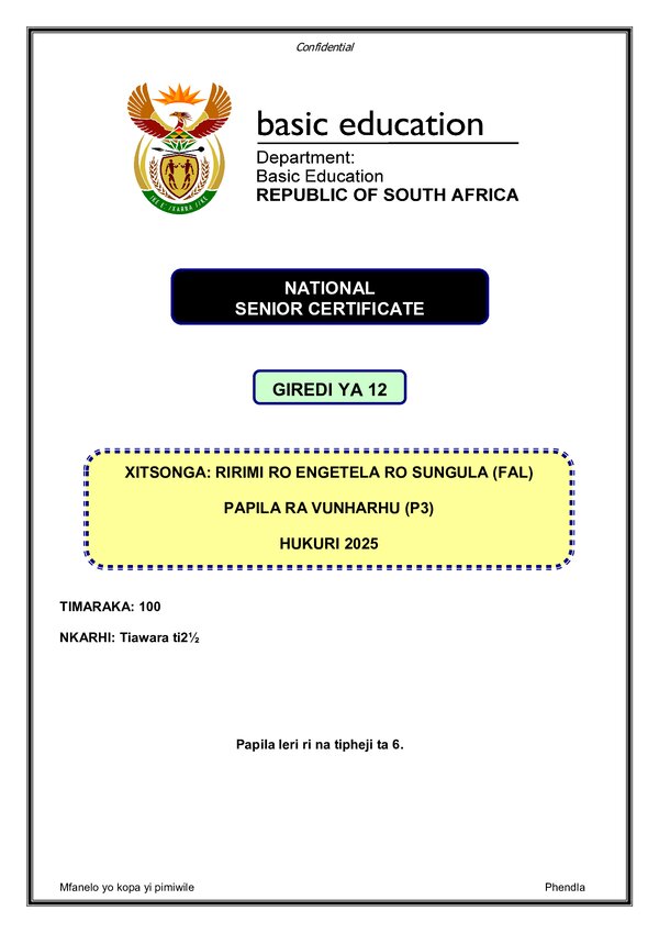 Xitsonga Fal P3 Gr12