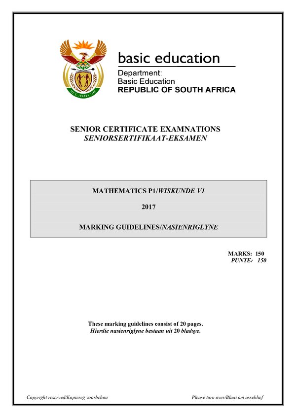 Memo 1 (Afrikaans And English) Gr12