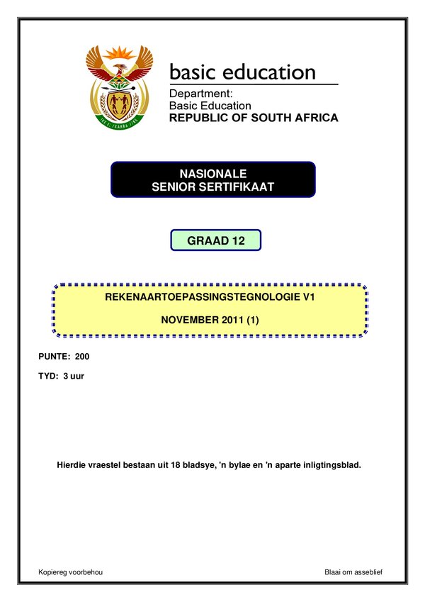 P1 Information Sheet Backup (Afrikaans) Gr12