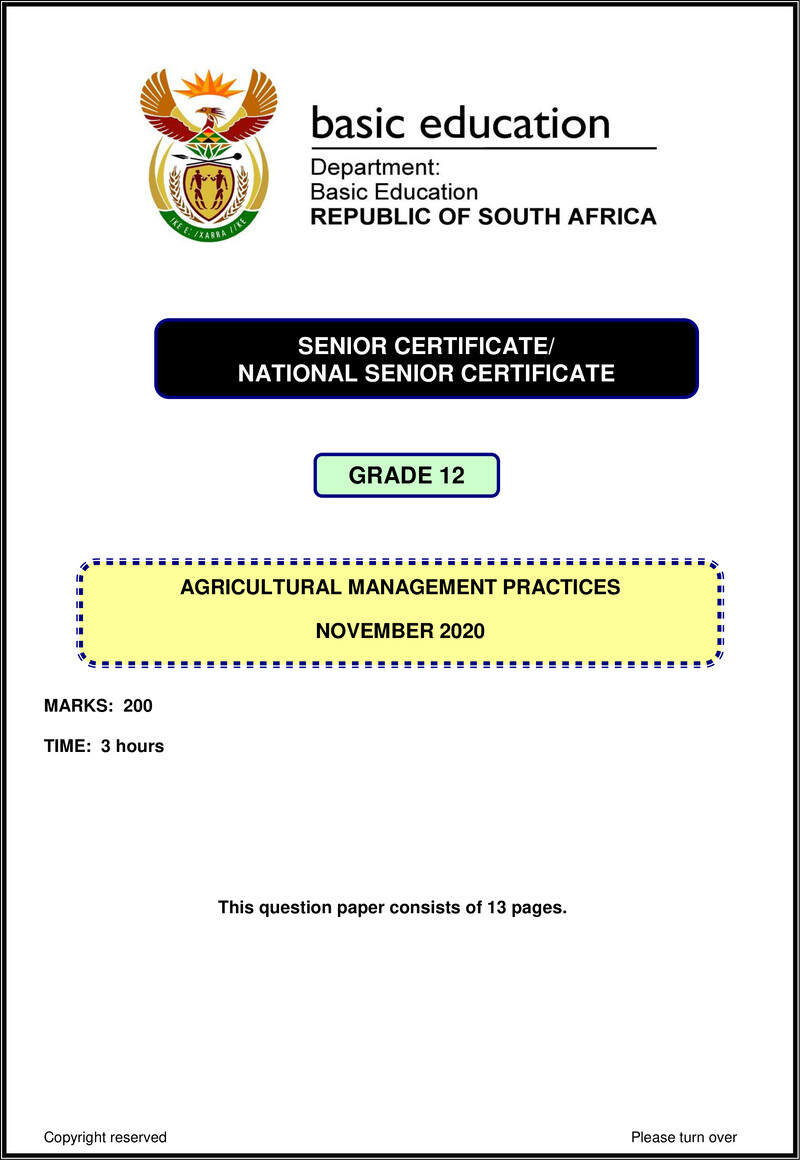 Agricultural Management Practices Nov 2020 Eng Gr12