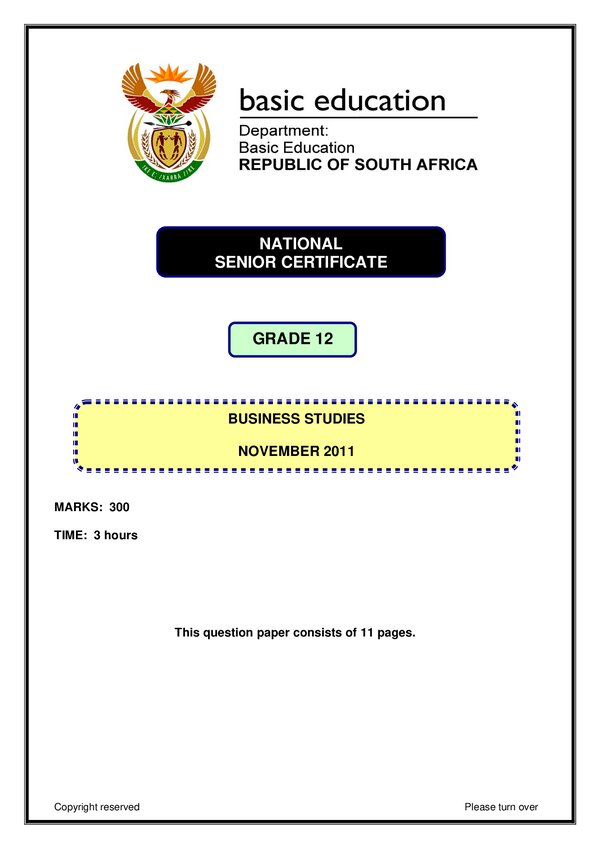 Business Studies Paper 1 (English)