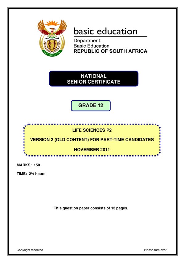 Life Sciences Paper 2 Version 2 (Afrikaans)