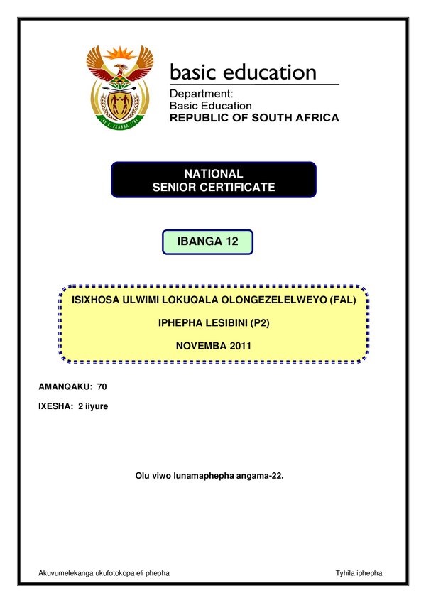 Isixhosa Fal P2