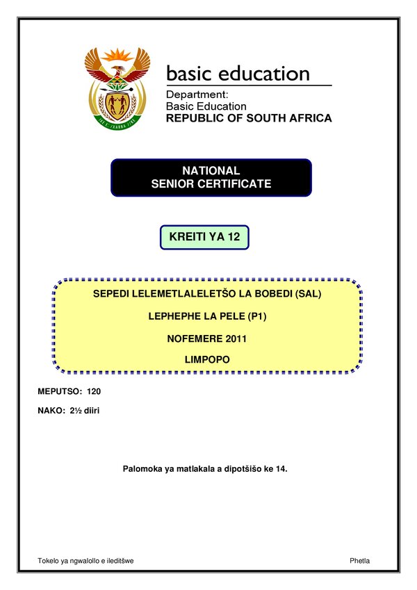 Sepedi Sal P1 (Limpopo)
