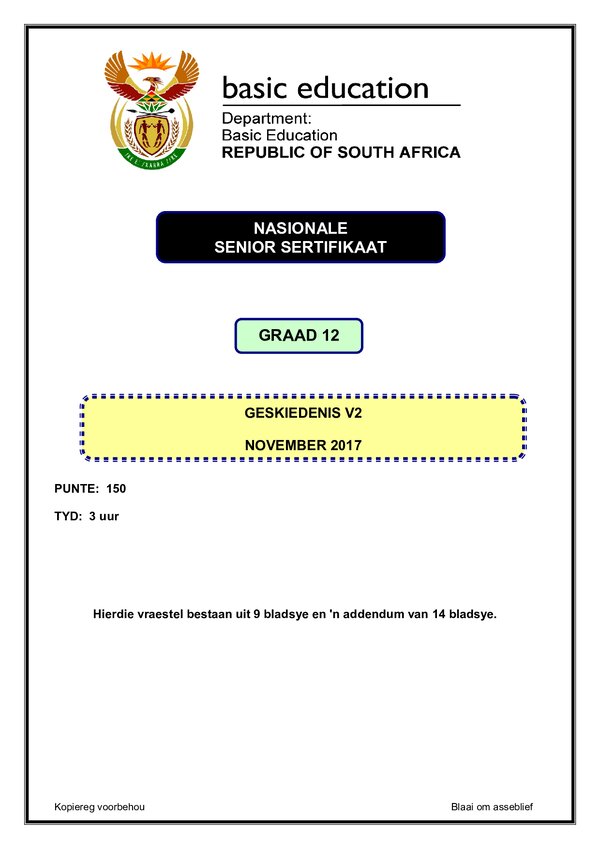 History Paper 2 (Afrikaans)