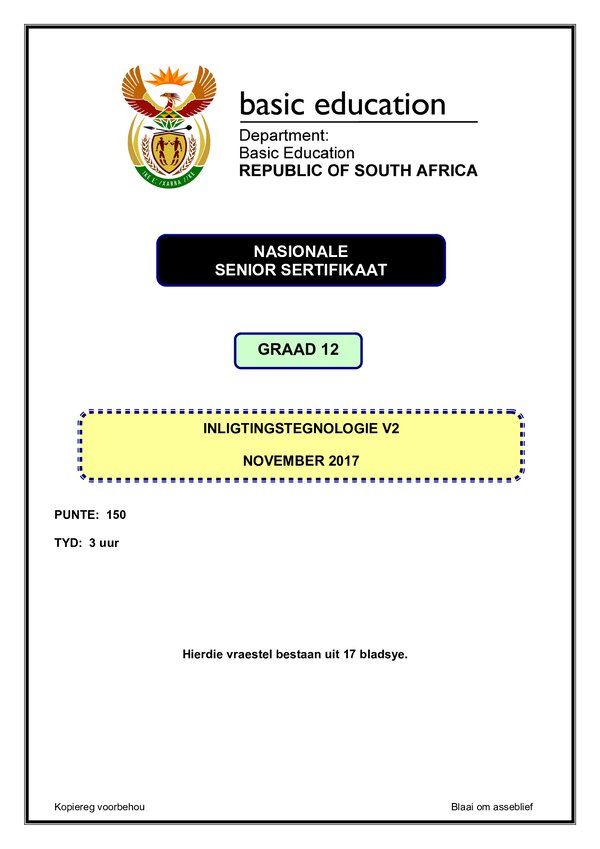 Information Technology Paper 2 (Afrikaans)
