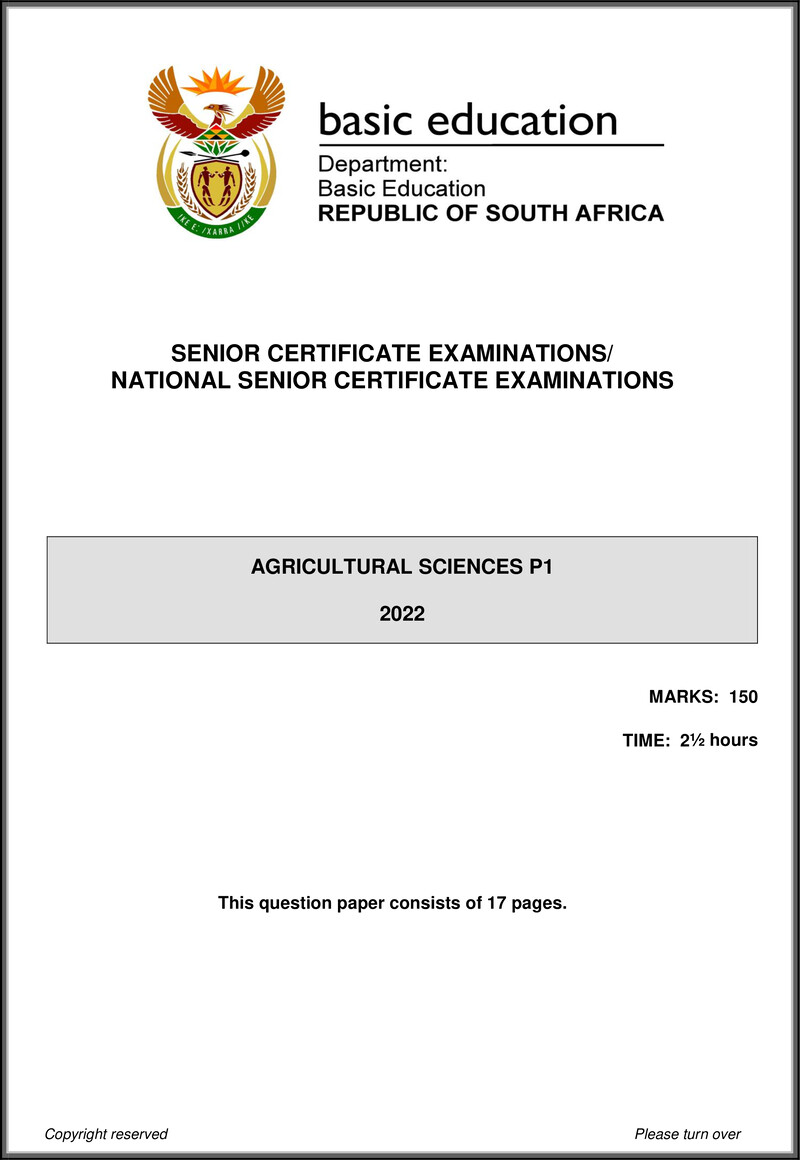 Agricultural Sciences P1 May June 2022 Eng Gr12