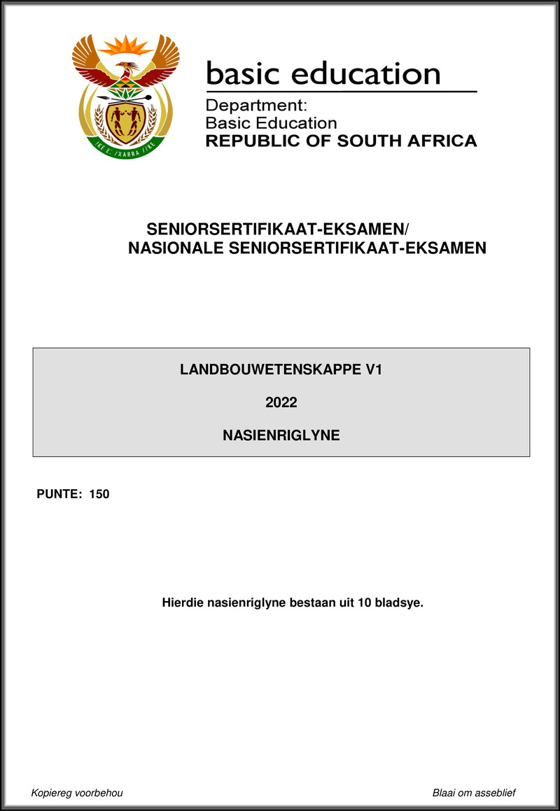 Agricultural Sciences P1 May June 2022 Mg Afr Gr12