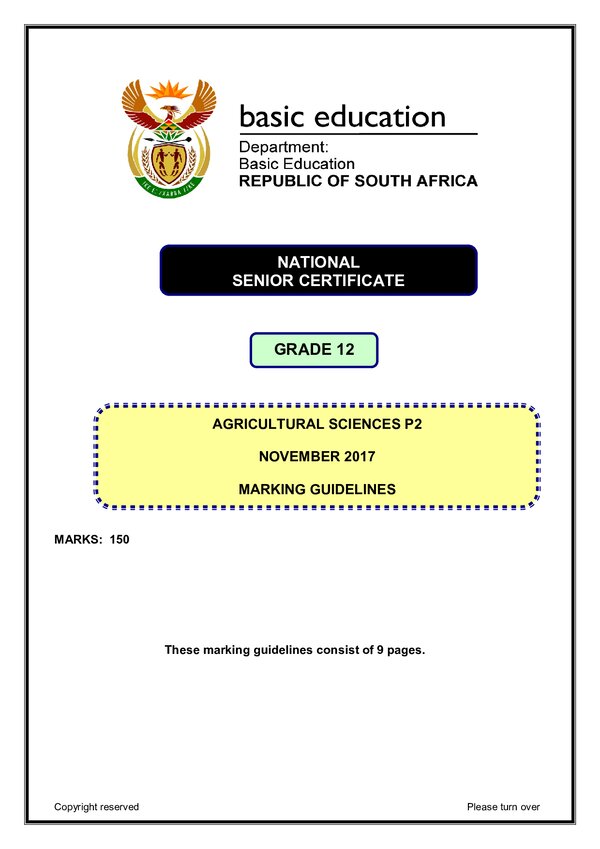 Agricultural Sciences Memo 2 (English)