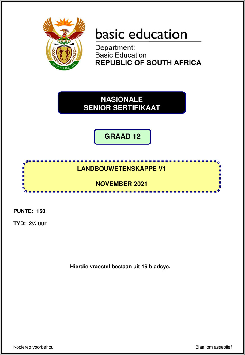 Agricultural Sciences P1 Nov 2021 Afr Gr12