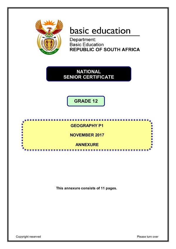 Geography Paper 1 Annexure (English)