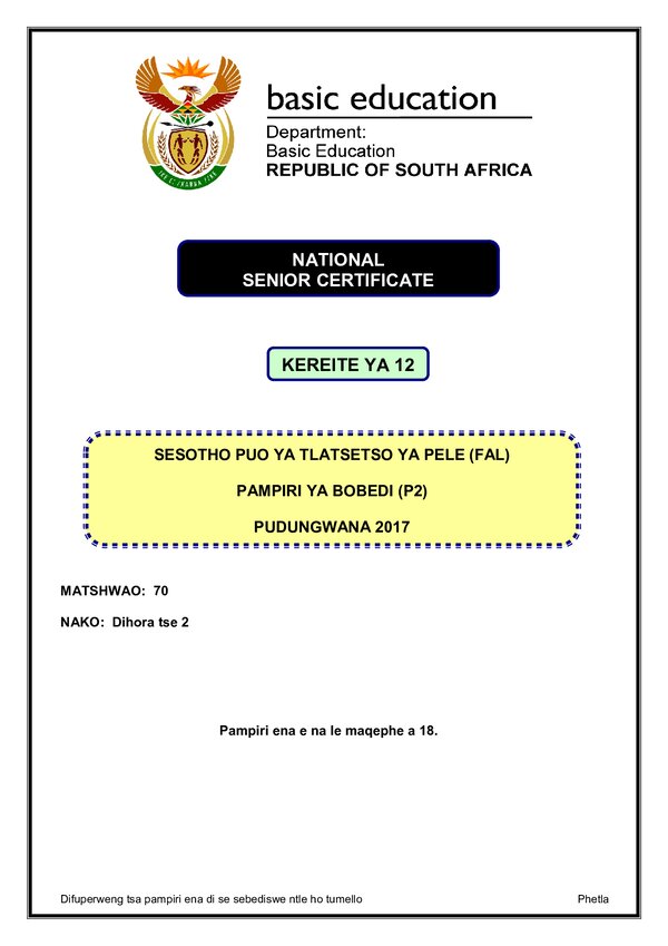 Sesotho Fal P2